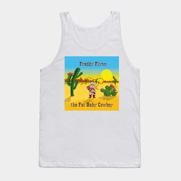 Fat Baby Cowboy Open Range Tank Top by Evangeltoons